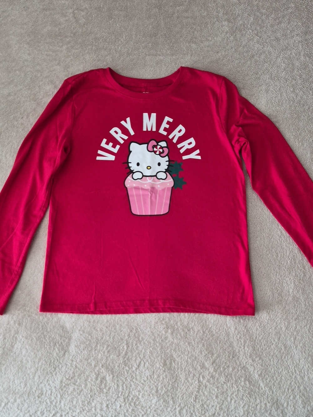 The Children's Place Hot Pink Hello Kitty 'Very Merry' Long-Sleeve Tee